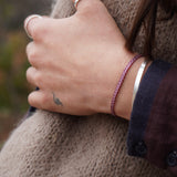 PULSERA TELAR DELGADA BURDEO PLATA