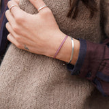 PULSERA TELAR DELGADA BURDEO PLATA