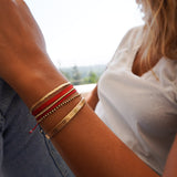 PULSERA TELAR DELGADA ROJO BERMELLÓN