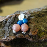 AROS PIEDRA AZUL ROSA VIEJO PLATA