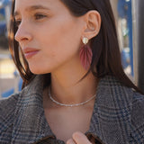 AROS HOJA ORIGAMI ROSA VIEJO PLATA