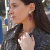 AROS HOJA ORIGAMI ROSA VIEJO PLATA