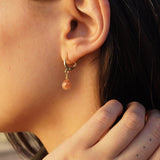 AROS ARGOLLAS MINI PIEDRA ENCHAPE ORO