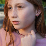AROS ARGOLLAS MINI BOLITAS ENCHAPE PLATA NIÑA
