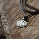 ESCAPULARIO PLATA CUERO NIÑO