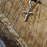 CRUZ PLATA CADENA GRUESA HOMBRE