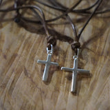 CRUZ PLATA CUERO NIÑO