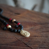 COLLAR VIRGEN CERÁMICA PIEDRAS VOLCÁNICAS AJUSTABLE
