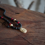COLLAR VIRGEN CERÁMICA PIEDRAS VOLCÁNICAS AJUSTABLE