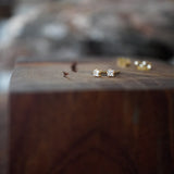 AROS CIRCON  MINI CUADRADOS ENCHAPE ORO