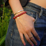 PULSERA PIEDRA ÁGATA BURDEO ESPÍRITU SANTO ENCHAPE ORO