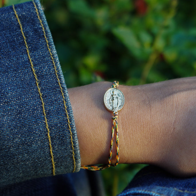 PULSERA VIRGEN RAYOS  COLORES