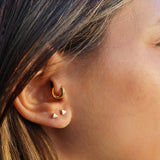 AROS MINI TRIÁNGULOS ENCHAPE ORO