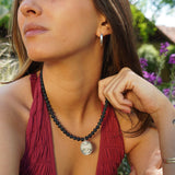 COLLAR MEDALLÓN LIBÉLULA PIEDRAS ENCHAPE PLATA