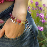 PULSERA ESCLAVA DOBLE ENCHAPE PLATA MATE
