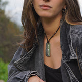 COLLAR PLACA ESTRELLAS GAMUZA ENCHAPE PLATA