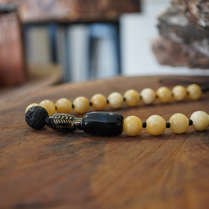 COLLAR PIEDRAS PEZ MADERA AJUSTABLE