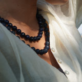 COLLAR ÁGATA FACETADA AZUL MARINO