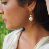 AROS ARGOLLAS DOBLE PERLA ENCHAPE ORO