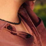 COLLAR  PIEDRA VOLCÁNICA HOMBRE