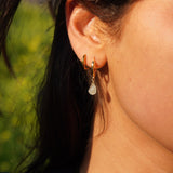 AROS ARGOLLAS ACERO INOXIDABLE PIEDRA AGUA MARINA