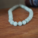 COLLAR ÁGATA FACETADA CELESTE AGUA