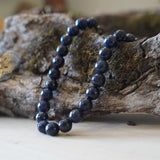 COLLAR ÁGATA FACETADA AZUL MARINO