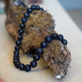 COLLAR ÁGATA FACETADA AZUL MARINO