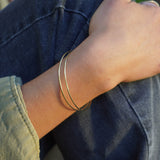 PULSERA ESCLAVA DOBLE BROCHE ENCHAPE ORO