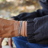 PULSERA ESCLAVA DOBLE BROCHE ENCHAPE PLATA