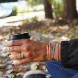 PULSERA ESCLAVA DOBLE BROCHE ENCHAPE PLATA