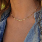 COLLAR CADENA ESLABONES DELGADA ENCHAPE ORO