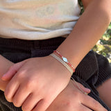 PULSERA MOSTACILLAS ROSADA VIRGEN HORIZONTAL PLATA