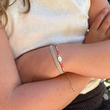 PULSERA MOSTACILLAS ROSADA VIRGEN HORIZONTAL PLATA