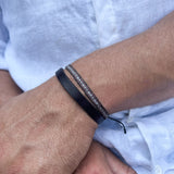 PULSERA CUERO HOMBRE BROCHE