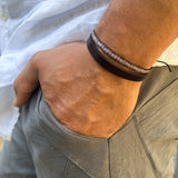 PULSERA CUERO HOMBRE BROCHE