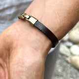 PULSERA CUERO HOMBRE BROCHE