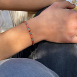 PULSERA TELAR DELGADA PIEDRA CORNALINA