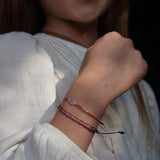PACK PULSERAS VIRGEN ROSA Y TELAR PLATA