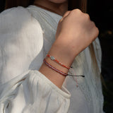 PACK PULSERAS VIRGEN ROSA Y TELAR PLATA