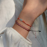 PACK PULSERAS VIRGEN ROSA Y TELAR PLATA