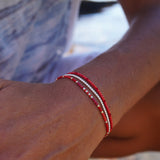 PACK PULSERAS PLATA ROJO SALMON