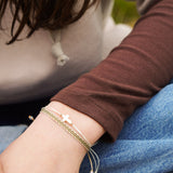 PACK PULSERAS TELAR  CRUZ NACAR GOLD FILLED TEEN