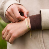 PACK PULSERAS TELAR TRINIDAD VERDE DORADO TEEN