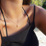 COLLAR  PIEDRA PETIT CITRINO ENCHAPE ORO