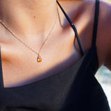 COLLAR  PIEDRA PETIT CITRINO ENCHAPE ORO