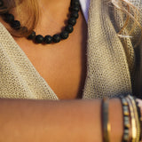 COLLAR PIEDRA VOLCÁNICA NEGRO