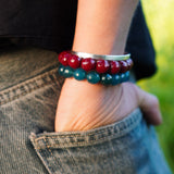 PULSERA PIEDRA ÁGATA BURDEO