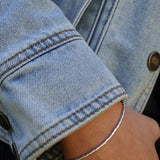 PULSERA MOSTACILLA TEXTURA ENCHAPE PLATA