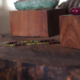COLLAR TEJIDO BURDEO VERDE GOLDFILLED